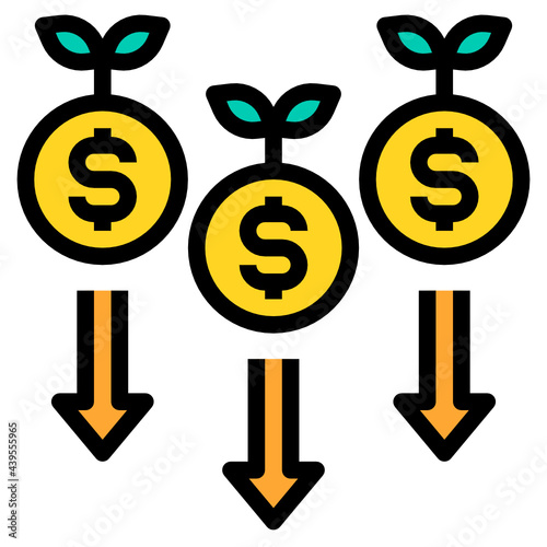 Decrease line icon