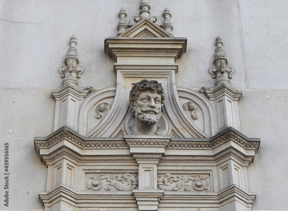 Amsterdam Herengracht Canal Building Facade Sculpted Detail with a Man's Head