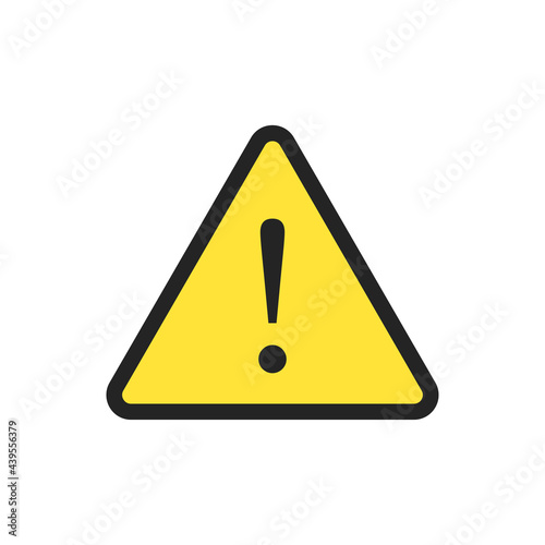 Warning sign isolated on white background. Danger or attention sign. Vector illustration 