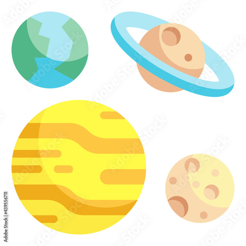 planets flat icon