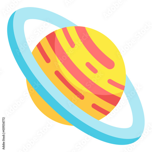 saturn flat icon