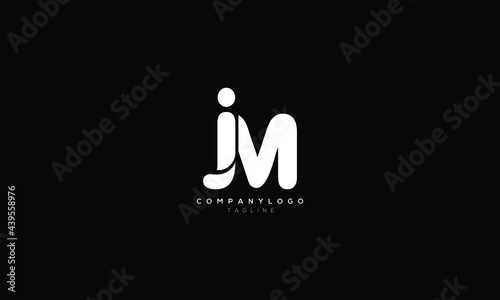 JM MJ J AND M Abstract initial monogram letter alphabet logo design