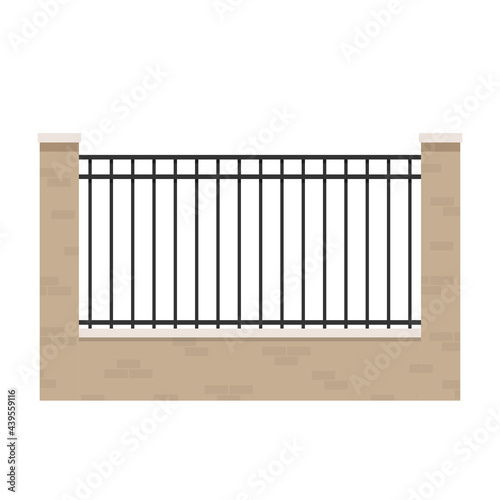Wall fence vector. railing vector. wallpaper. free space for text. copy space.  fence vector. © Supakorn