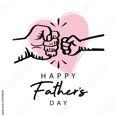 Father and son fist bump stock. Happy father's day poster concept.