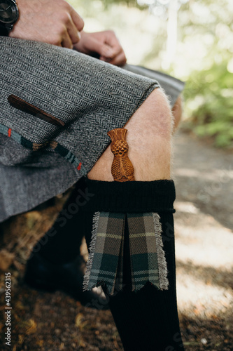 Closeup of Scottish Groom's Sgian-Dubh photo