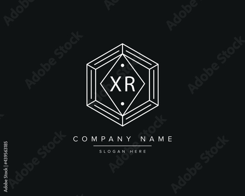 Alphabet letter XR logo design vector