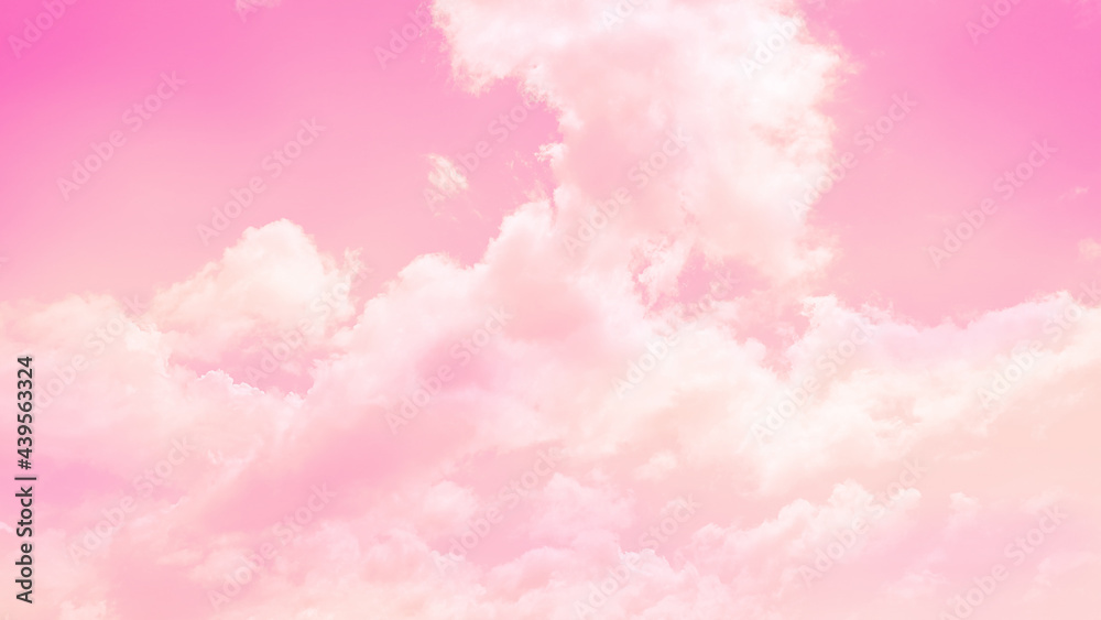 Pink sky with white clouds background.