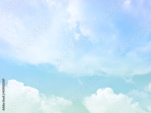 blue sky background with white cloud.Fantasy cloudy sky with pastel gradient color, nature abstract image use for backgroung.
