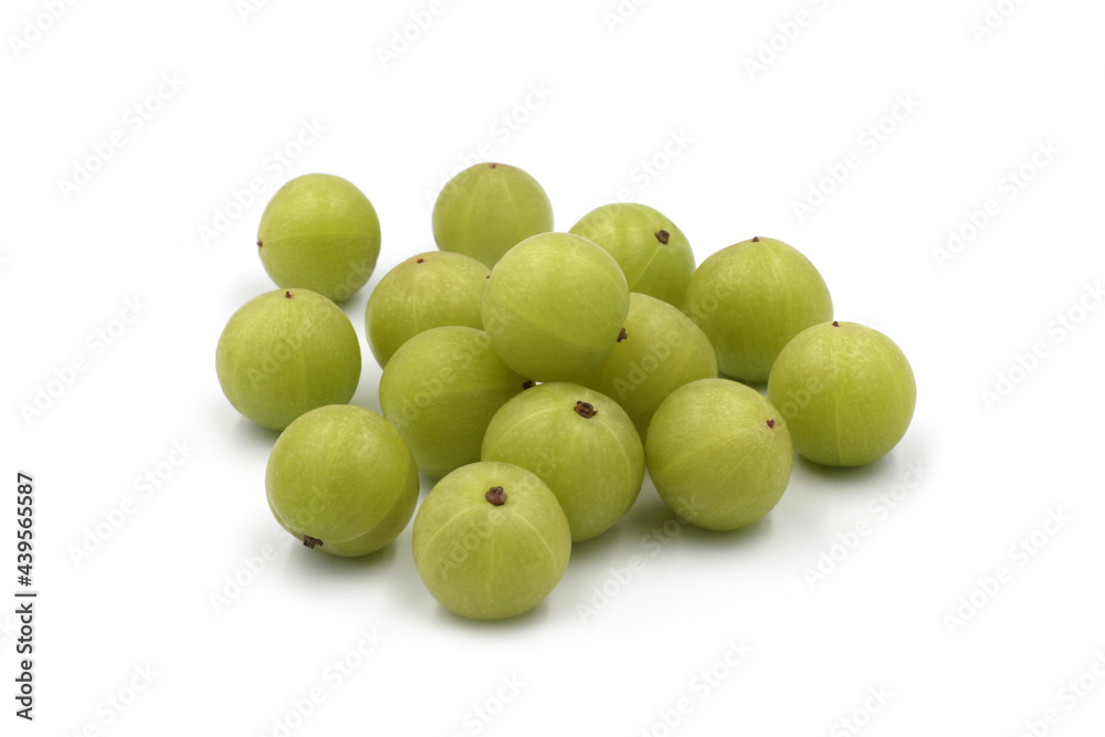 Indian gooseberry fruits or Amla ( phyllanthus emblica ) isolated on white background. Indian gooseberry fruits or Amla ( phyllanthus emblica ) isolated on white background.