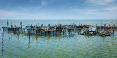 fish net farm at phattalung in thailand