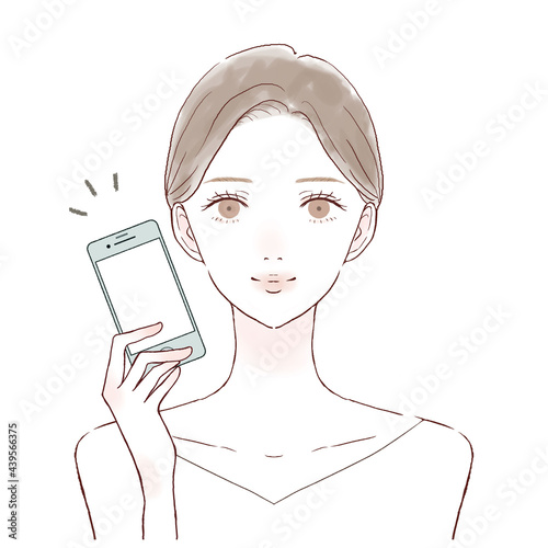 スマホを持っている女性