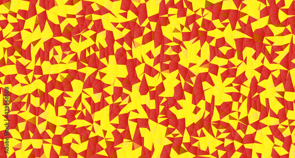 赤と黄の秋の落ち葉のような抽象的なポリゴンのベクターの背景イラスト
