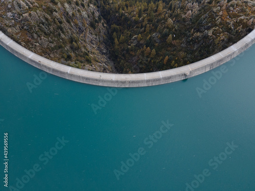 water dam aerial view, renewable energy photo