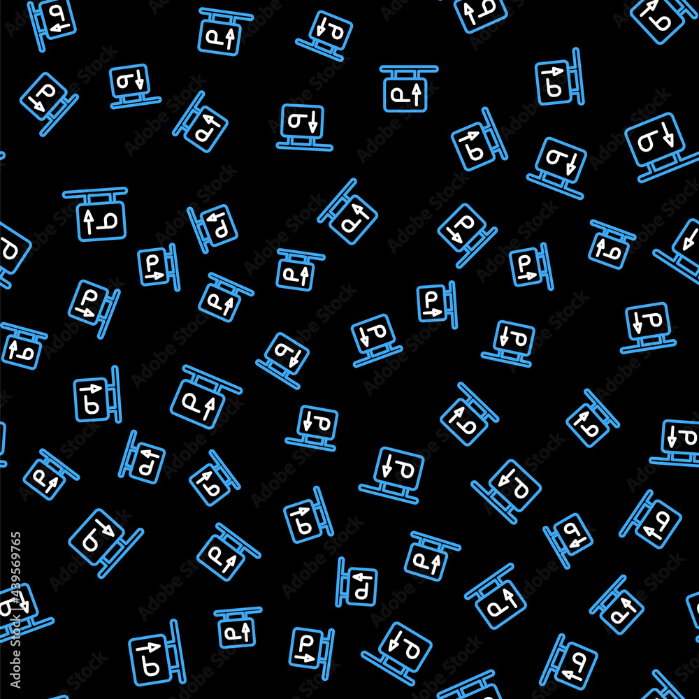 Line Parking icon isolated seamless pattern on black background. Street road sign. Vector Line Parking icon isolated seamless pattern on black background. Street road sign. Vector