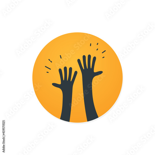 High five icon simple illustration