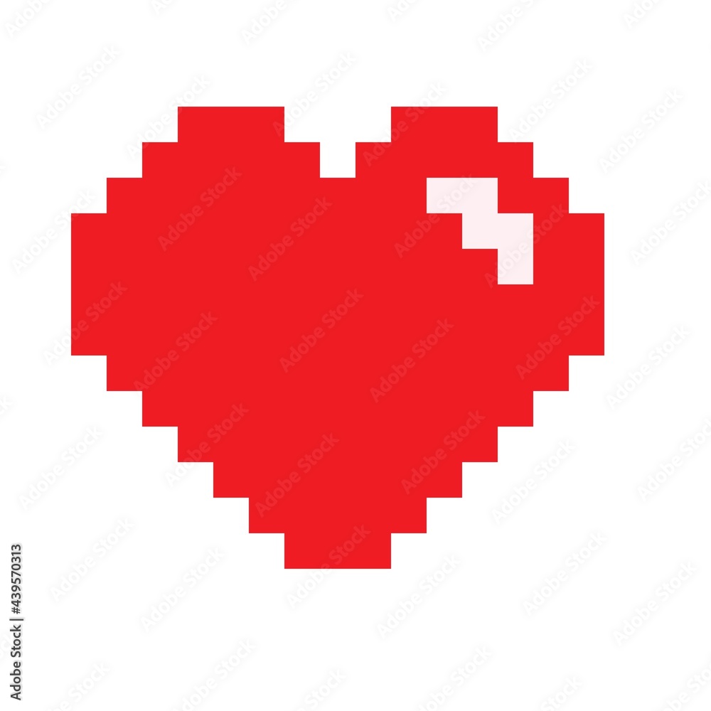 Pixel art background. Heart pixel art. Vector illustration. Valentine's Day.
