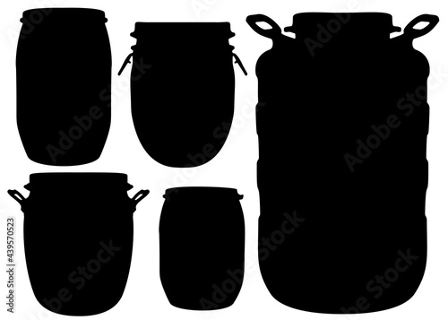 The barrels are large, simple and with hands in the set. Vector image.