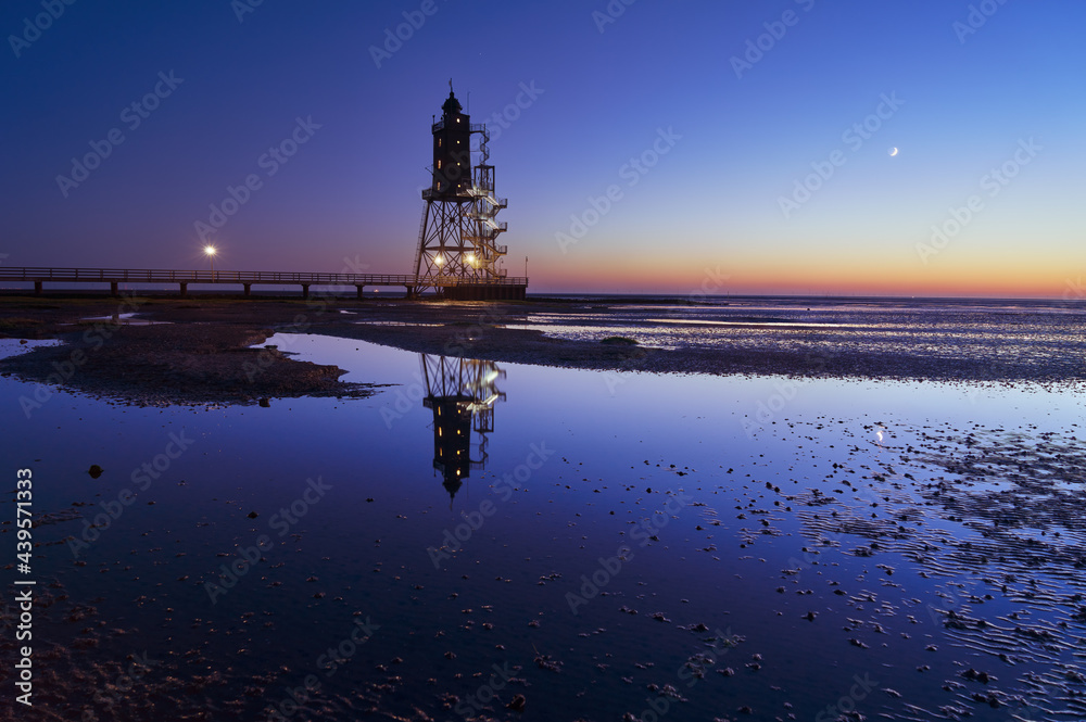 scenic night view of the historic lighthouse 