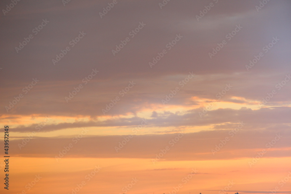 Pink-orange sunrise in the summer sky. Backgrounds