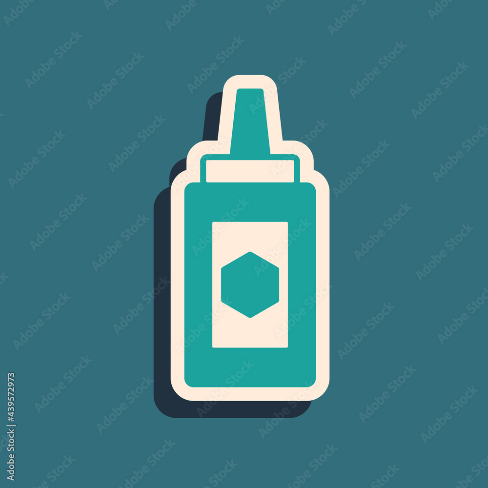 Green Jar of honey icon isolated on green background. Food bank. Sweet natural food symbol. Long shadow style. Vector Green Jar of honey icon isolated on green background. Food bank. Sweet natural food symbol. Long shadow style. Vector