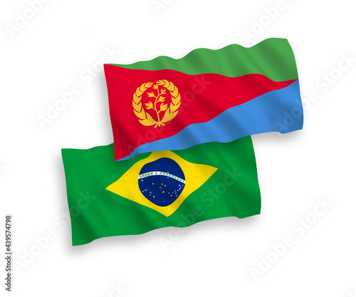 Flags of Brazil and Eritrea on a white background