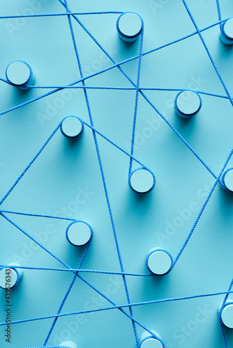 Creative network with blue connections photo