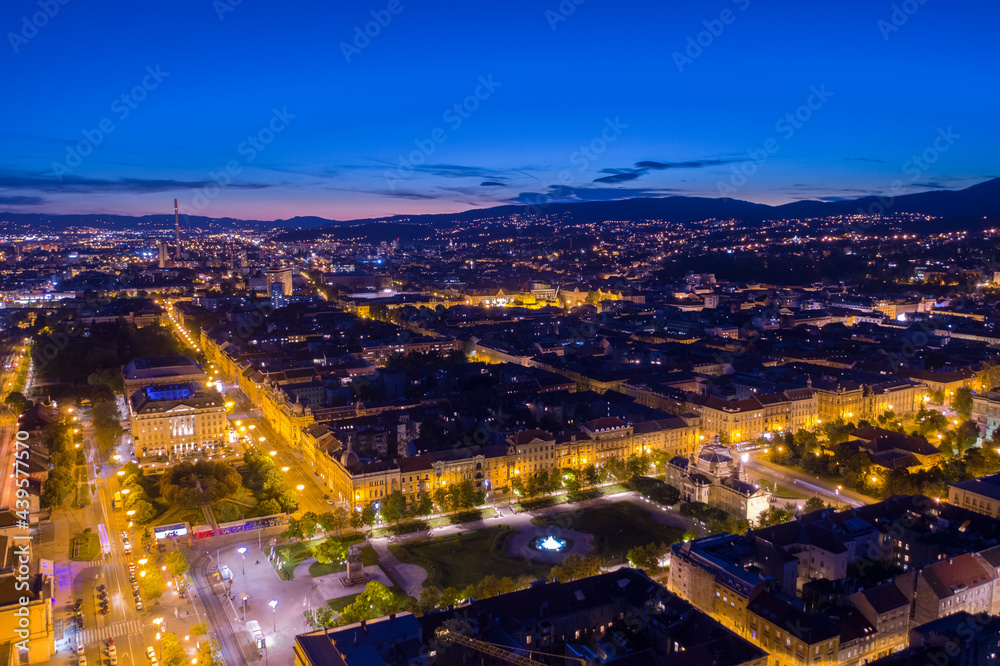 Fototapeta premium Aerial view of Zagreb