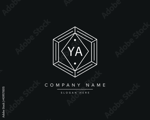 Alphabet letter YA logo design vector