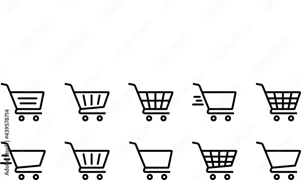 Shopping Cart Icons Set. Shopping cart trolley icon vector. online shopping cart icon vector illustration. Shopping Cart Icons Set. Shopping cart trolley icon vector. online shopping cart icon vector illustration.