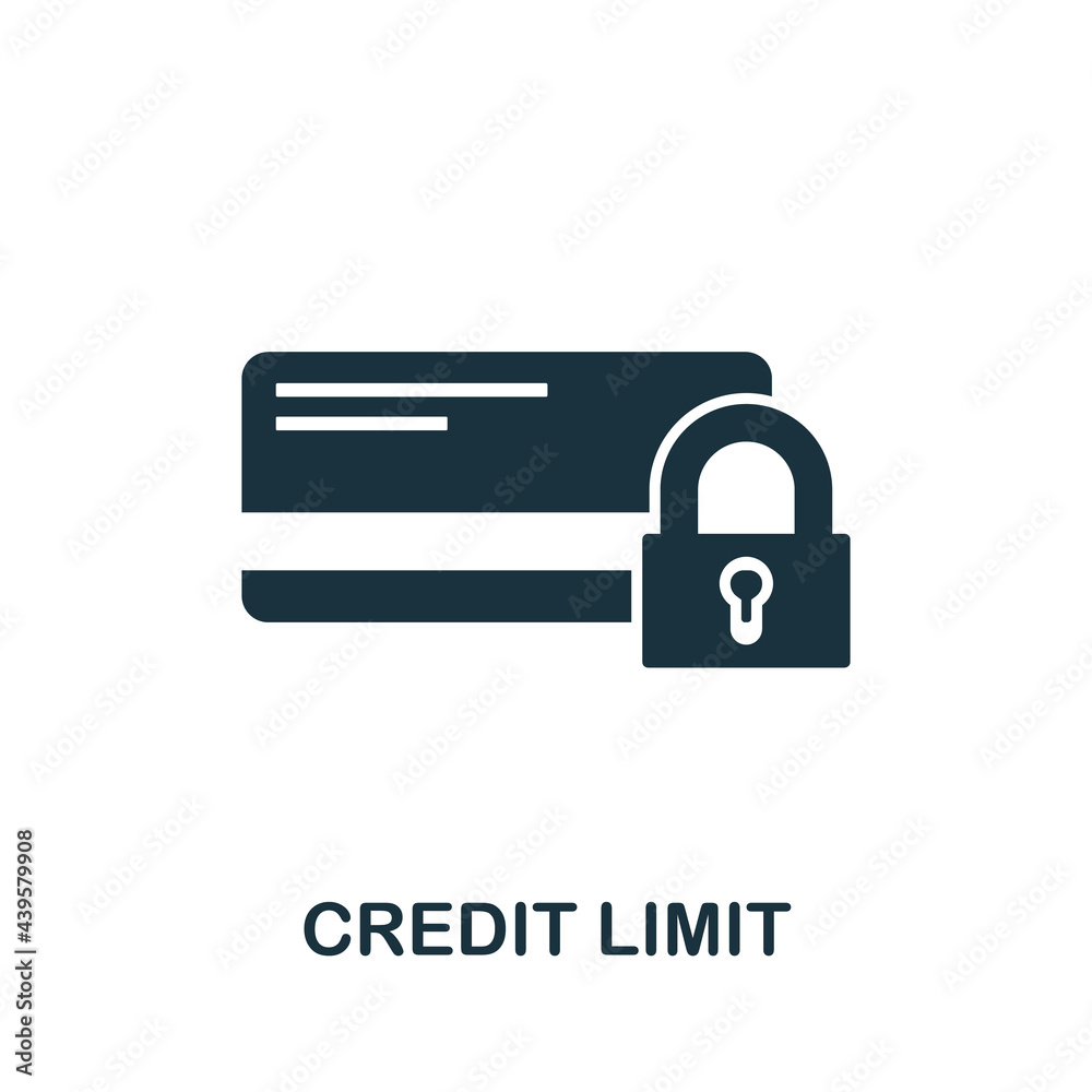 Credit Limit icon. Simple creative element. Filled monochrome Credit Limit icon for templates, infographics and banners Credit Limit icon. Simple creative element. Filled monochrome Credit Limit icon for templates, infographics and banners