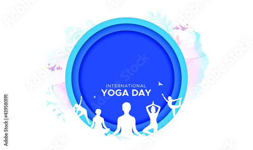 Yoga meditation concept. international yoga day. Employees, people doing yoga, breathing exercises, Ayurvedic meditation and enhancing immune system