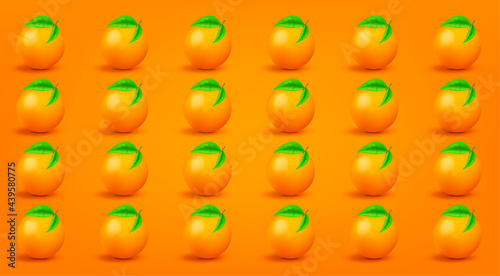 Orange pattern. Trendy summer background. Vector bright print for fabric or wallpaper.