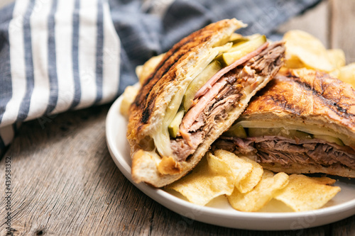 Delicious Traditional Cuban Pressed Sandwich photo