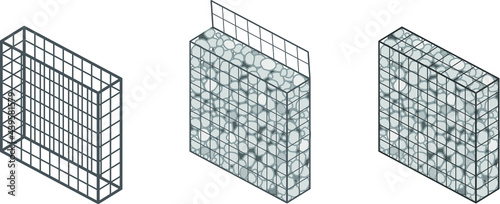 Gabion Wall Stone icon , vector