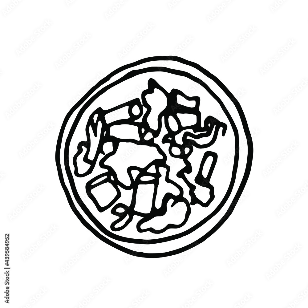 Doodle hand drawn pasta.Hand drawn lineart element.Fast food. Doodle hand drawn pasta.Hand drawn lineart element.Fast food.