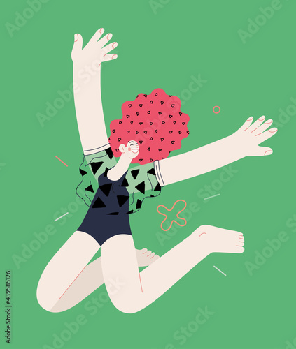 Happiness - happy people jumping in the air cheerfully