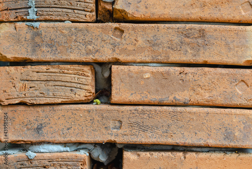 The image of the wall. The wall itself is made of brick material. It has been sintered with high heat which is strong and durable.