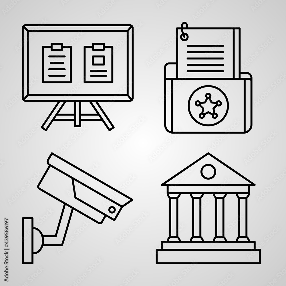 Police Icon Collection White Color Background Police Icon Collection White Color Background