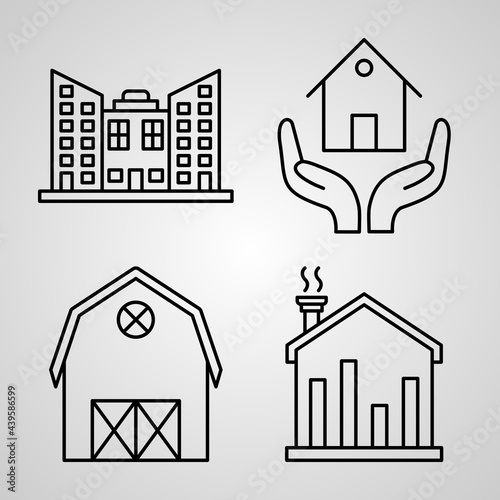 Real Estate Line Icon Set Collection of Vector Symbol in Trendy Outline Style