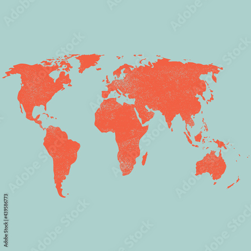 Grunge orange world map,vector design