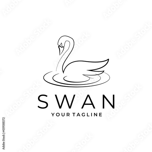 swan logo vector icon symbol graphic design illustration
