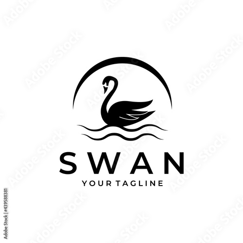 swan logo vector icon symbol graphic design illustration