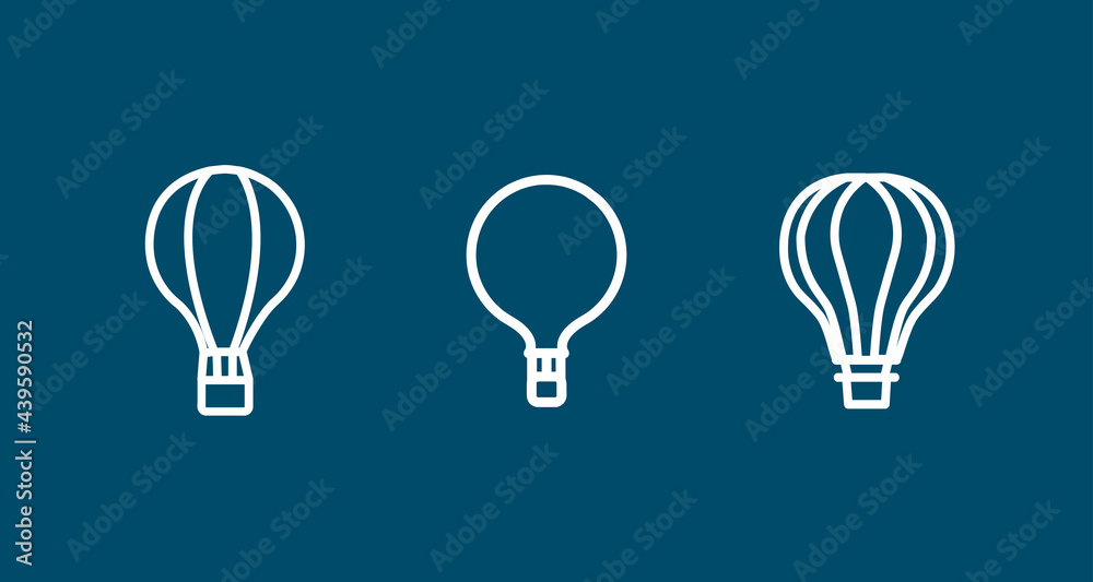 hot air balloon line icon set. hot air balloon line icon set. hot air balloon line icon set. hot air balloon line icon set.