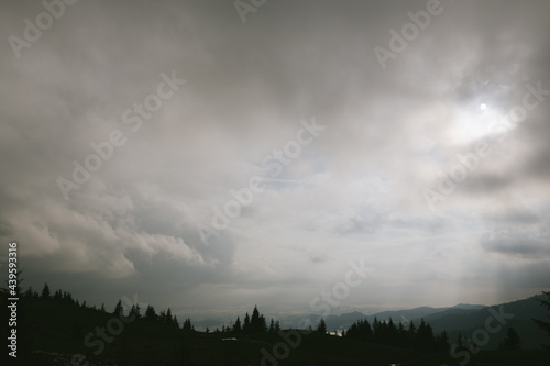Dark clouds in the mountains