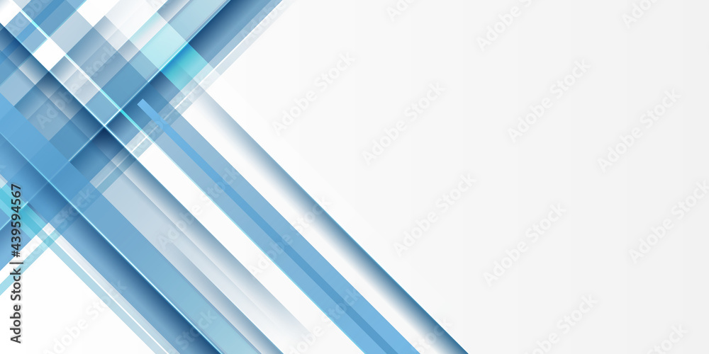 Abstract blue white stripes background with light. Modern light blue and white abstract