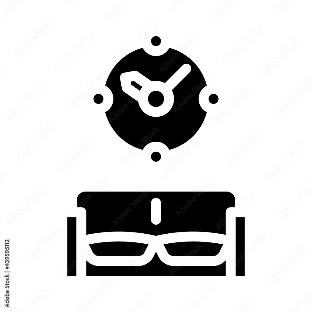 clock design tool on wall glyph icon vector. clock design tool on wall sign. isolated contour symbol black illustration clock design tool on wall glyph icon vector. clock design tool on wall sign. isolated contour symbol black illustration