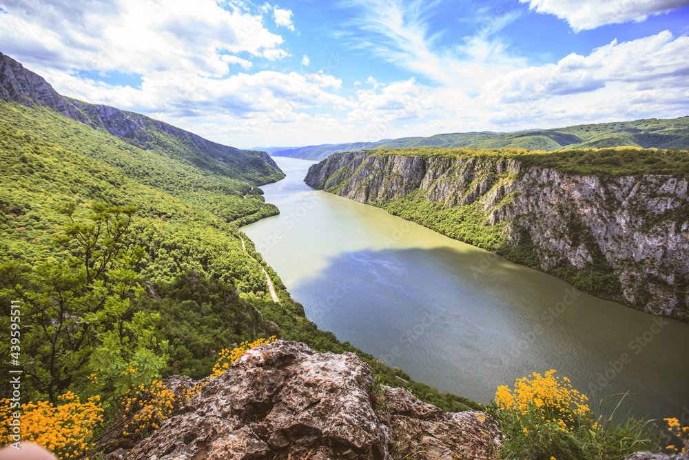 gorge on the Danube river Beautiful view Nature landscape gorge on the Danube river Beautiful view Nature landscape