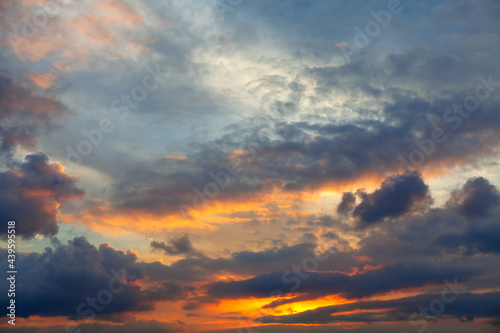  Natural Dramatic Sky with Sunset . Colorful cloudscape in the evening © russieseo