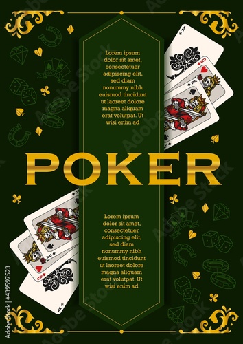 Poker vintage colorful poster