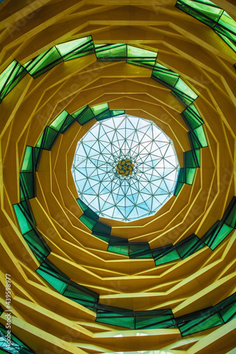 The dome of the 2015 modern mosque at Marmara University Faculty of Theology in Uskudar, Istanbul
